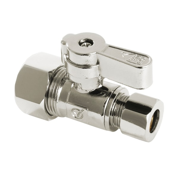 Kingston Brass KF5335PN 5/8-Inch OD x 3/8-Inch OD Comp Straight Stop Valve, Polished Nickel KF5335PN - main